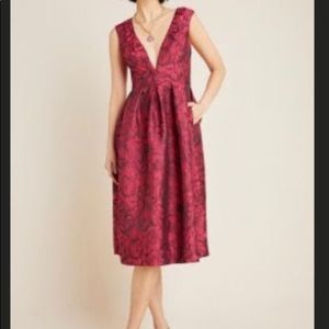 GWYNETH JACQUARD MIDI DRESS — ANTHROPOLOGIE